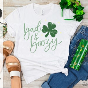 Bad & Boozy SVG - Silhouette Cut File - Download istantaneo per Cricut - Download istantaneo Silhouette - SVG irlandese - SVG di San Patrizio