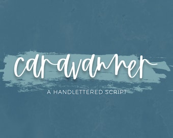 Caravanner Script Font - Modern Calligraphy, Handwritten Script Font, Boho Fonts, Cursive Fonts, Cricut Fonts, Procreate Fonts, Modern Fonts