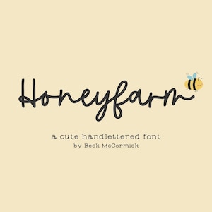Honeyfarm Cursive Font - Fun Fonts, Bouncy Fonts, Fonts for Cricut, Cute Font, Fonts for Procreate, Cricut Font, Quirky Handwritten Font