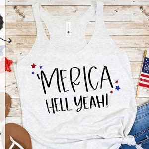Merica Hell Yeah SVG - Amérique SVG - jour de l'indépendance SVG - Silhouette couper fichier - téléchargement immédiat Cricut - Cricut Svg