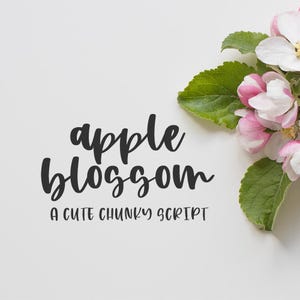 Apple Blossom - Procreate Font, Handwritten Script Font, Cricut Fonts, Calligraphy Font, Modern Font, Cursive Font, Script Fonts for Cricut
