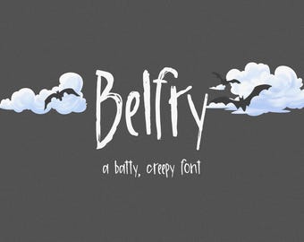 Belfry Sans Font: Halloween Fonts, Bat Font