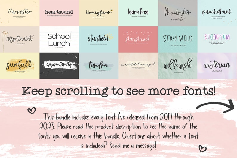 Handlettered Font Bundle: 360+ Rustic, Calligraphy, & Cricut Fonts, Goodnotes Fonts image 2