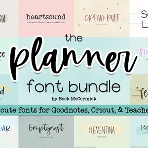 The Planner Font Bundle - GoodNotes Font - Procreate Font - Cursive Font - Cricut Font - Commercial Use Font - Teacher Fonts - Kid Fonts