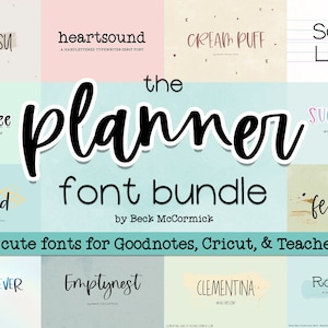 The Planner Font Bundle - GoodNotes Font - Procreate Font - Cursive Font - Cricut Font - Commercial Use Font - Teacher Fonts - Kid Fonts