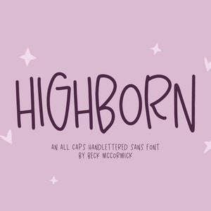 Highborn Sans Font - Fun Fonts, Crafting Fonts, Fonts for Cricut, Cute Font, Fonts for Procreate, Cricut Font, Quirky Handwritten Font