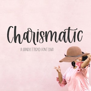 Charismatic Font Duo - Modern Calligraphy, Handwritten Script Font, Cricut Font, Procreate Font, Wedding Fonts, Handwriting Font, Logo Fonts