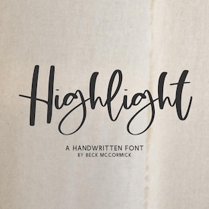 Fuente Highlight Script: Caligrafía moderna, fuente manuscrita, fuentes bohemias, fuentes cursivas, fuentes Cricut, fuentes Procreate, fuentes modernas