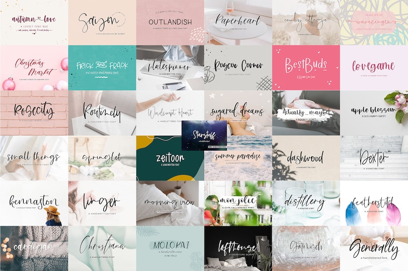 Handlettered Font Bundle: 360+ Rustic, Calligraphy, & Cricut Fonts, Goodnotes Fonts image 4