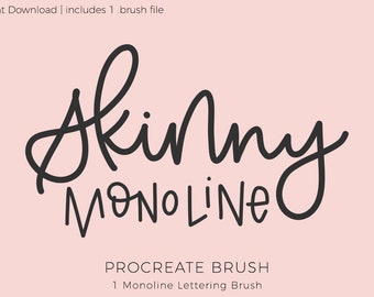 Skinny Monoline Procreate Brush: for Handlettering