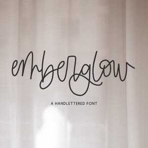 Emberglow Script Font: Modern Calligraphy, Handwritten Monoline