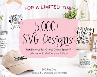 5,000+ Handlettered SVG Bundle – Cricut Silhouette Files (Digital Download)