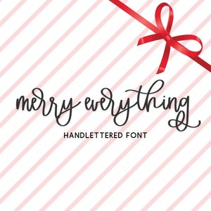 Fonte Merry Everything Script - Fonte Script Moderna, Fonte Cricut, Fonte Procreate, Fontes de Caligrafia, Fontes de Casamento, Fontes Modernas, Caligrafia