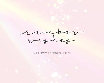 Rainbow Wishes Script Font: Moderne Kalligraphie, Hochzeitsschrift