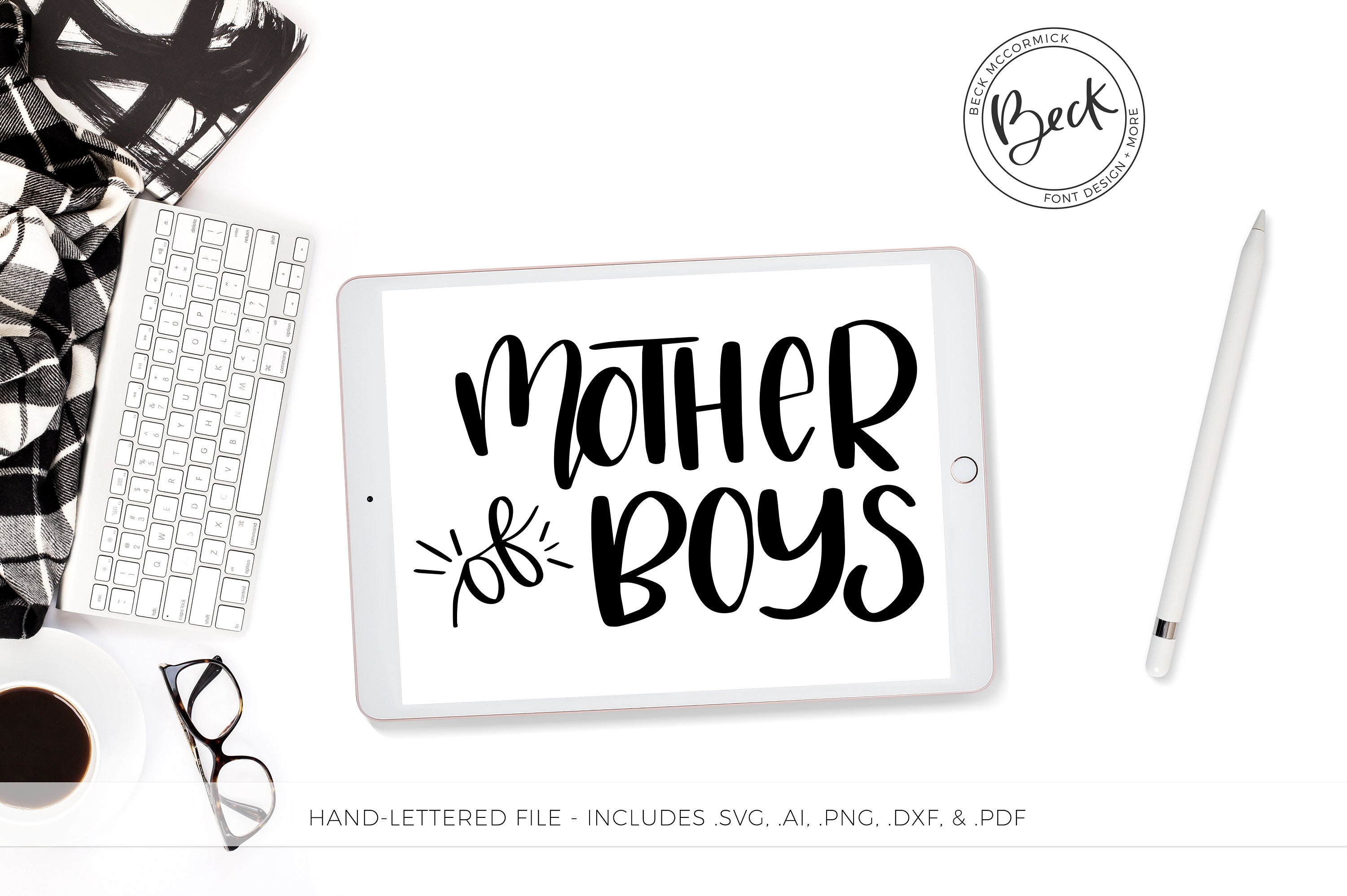Download Mother of Boys SVG File Mom Silhouette Cut File | Etsy