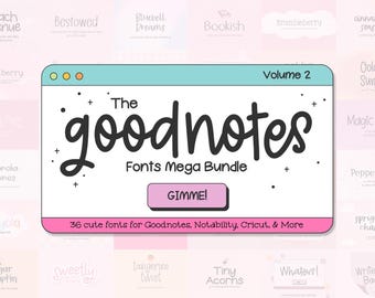 Goodnotes Font Mega Bundle: 36 handschriftliche Schriftarten, Schreibschrift, Planerschriftarten