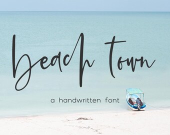 Beach Town Script Font: Modern Handwritten Calligraphy