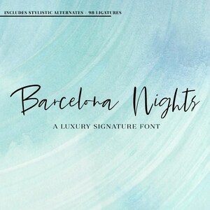 Barcelona Nights Font: Luxury Handwritten Script (Procreate Font)