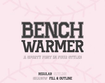 Benchwarmer-Schriftfamilie: Sportschrift, Hochschulschrift, Universitätsschrift