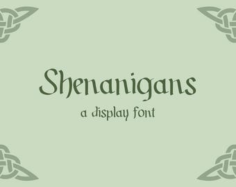 Irländskt Shenanigans-typsnitt: Keltiskt displaytypsnitt för Cricut och Procreate
