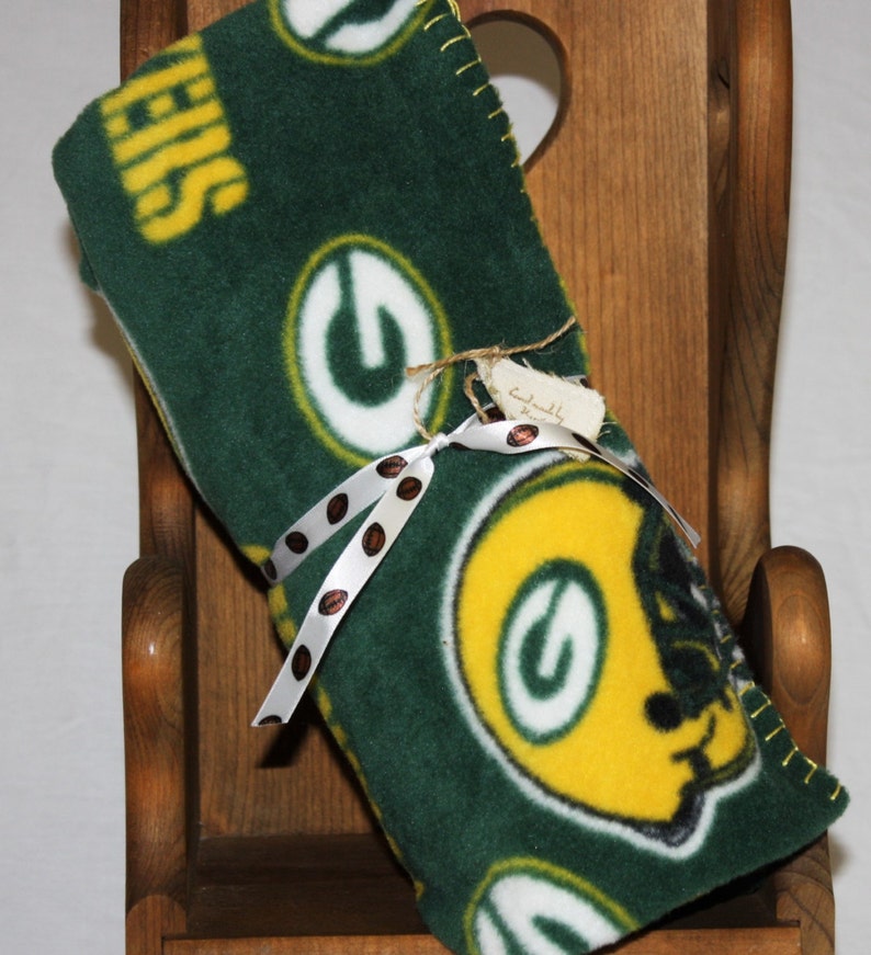 Green Bay Packers Hand Finished Fleece Baby Blanket Etsy