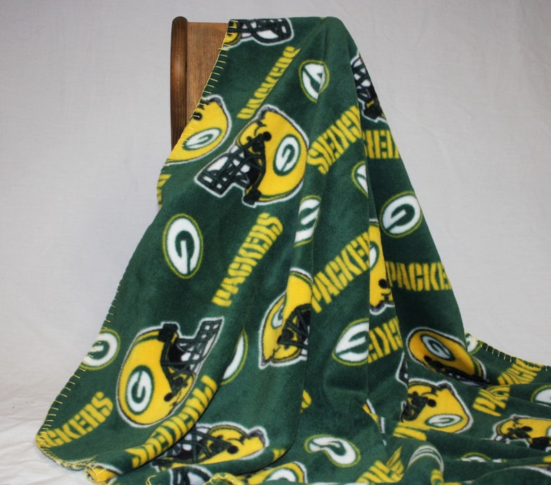 Green Bay Packers Hand Finished Fleece Baby Blanket Etsy