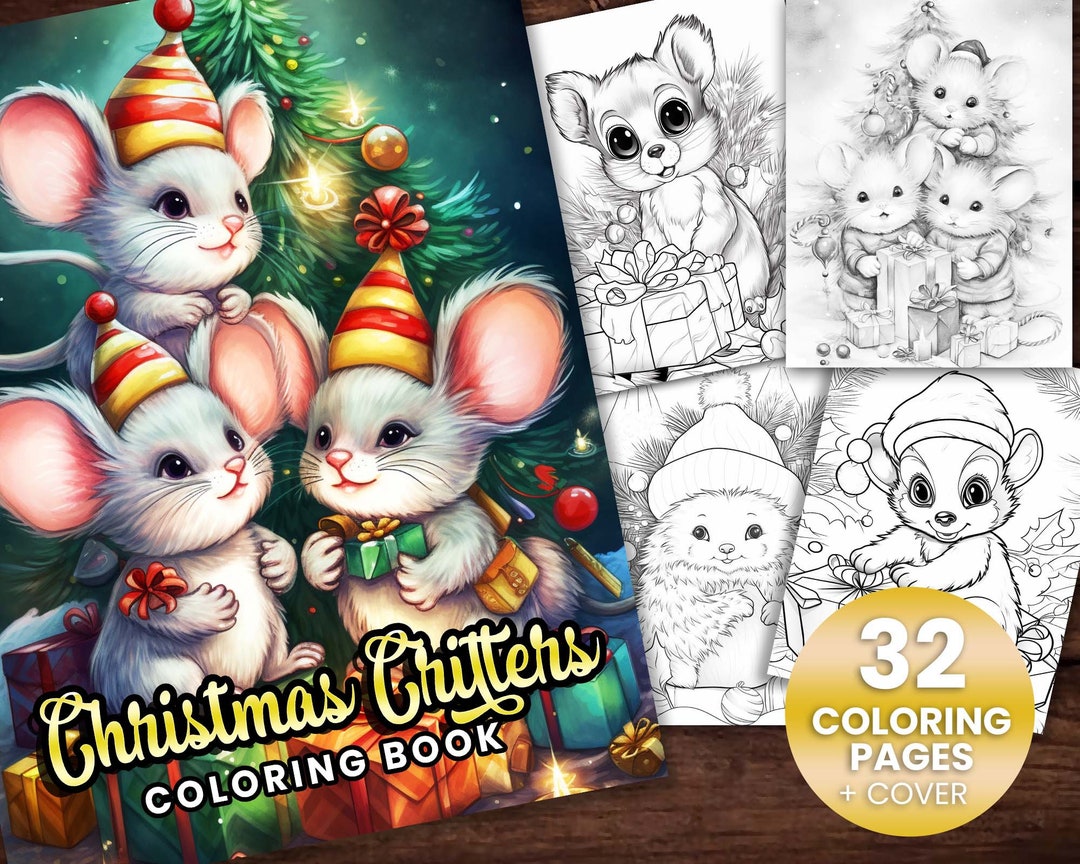 Christmas Coloring Books For Girls: Funny Animals Coloring Pages