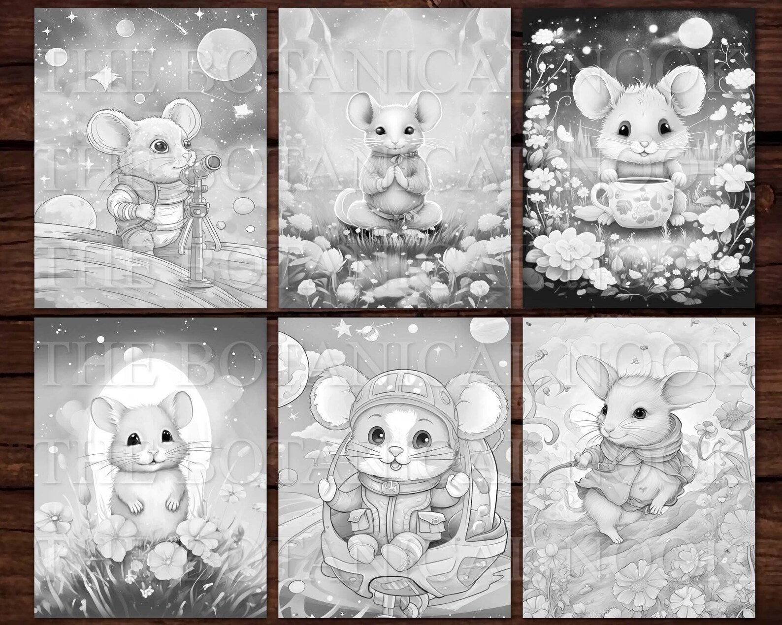 Cute Fun Mice Hobby Critters Cute Mouse Animal Coloring Page Book ...