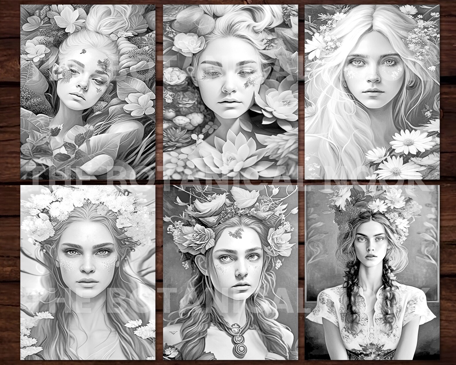 Flower Ladies Fairy Women Fantasy Coloring Book, Adults + Kids- Instant ...