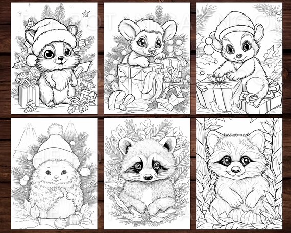 Animal Coloring Pages Adults Kids, Instant Download, Grayscale Coloring,  Printable PDF 