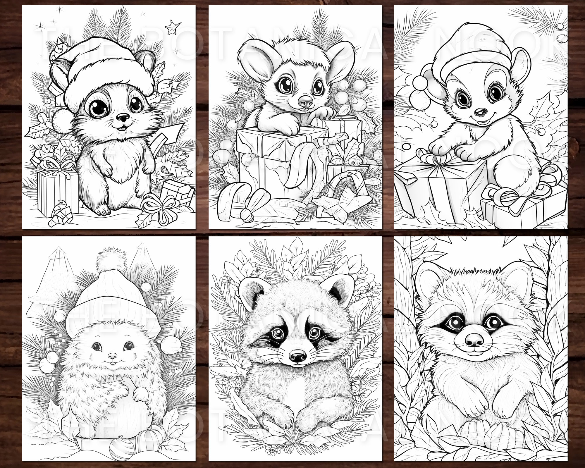 Animals coloring books for kids ages 2-4: Cute Chirstmas Animals