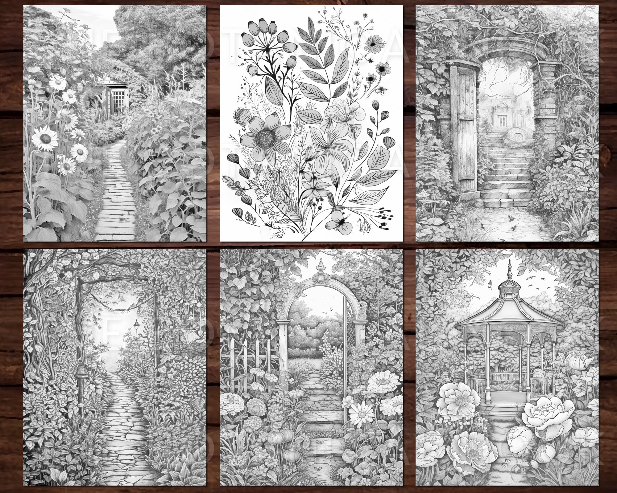 My Secret Garden colouring book, part 5, image size:2000x1600