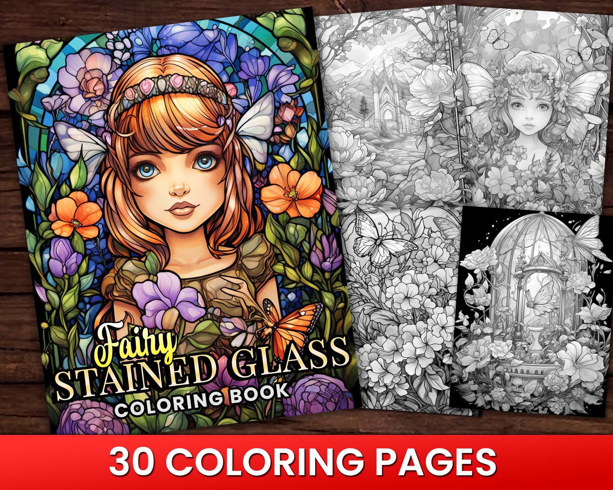 34 Stained Glass Crafts Kids Can Make 23 30 Fairy Stained Glass Variety Pack Coloring Pages Book, Adults +…