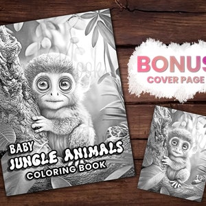 Buy 20 Baby Jungle Animals Cute Coloring Page Book Adults Kids Online ...