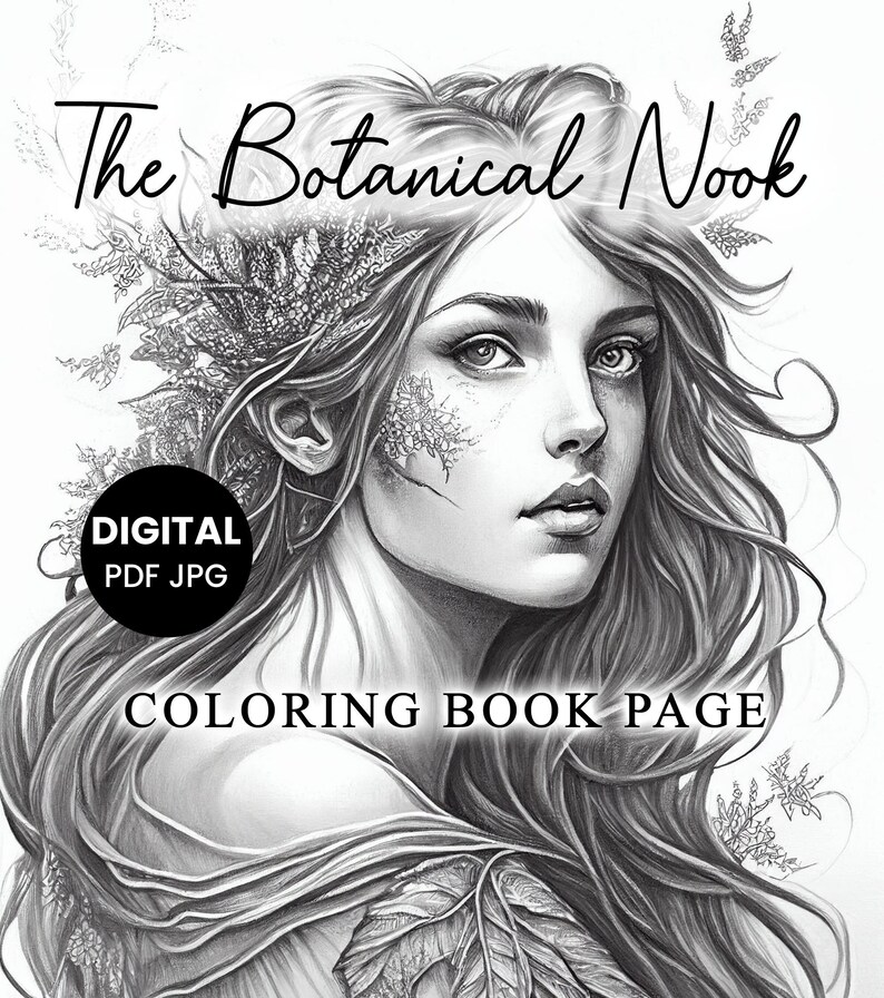 Forest Fairy Fantasy Woman Coloring Page Adults Kids - Etsy