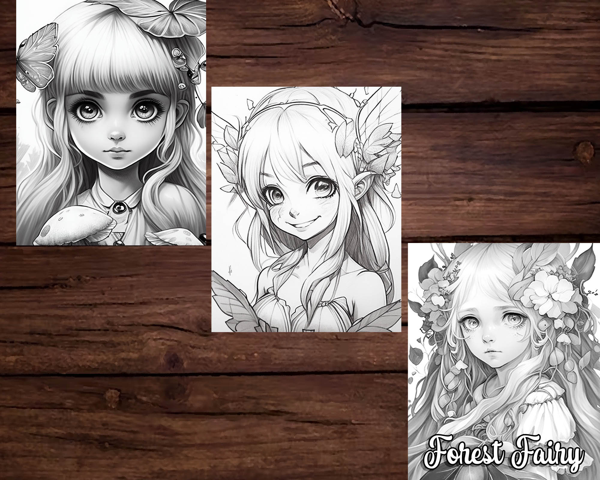 Delicate Forest Fairy Girls Fantasy Coloring Book Pt 2 , Adults + Kids ...