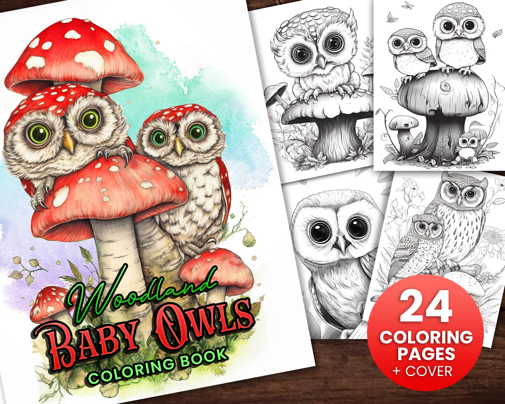 42 Creative Owl Crafts For Kids 27 24 Baby Woodland Owls Fantasy Coloring Page Book, Adults + kids-…