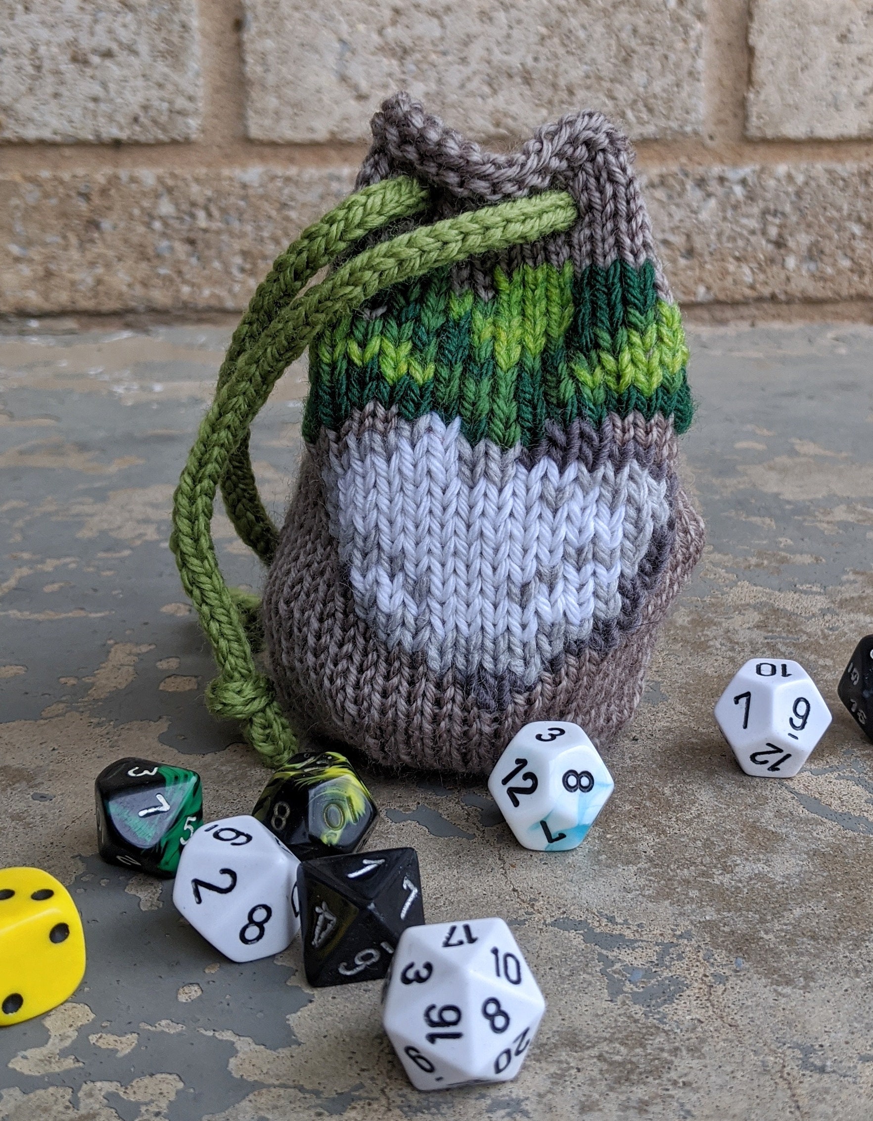 Knit Turnip Dice Bag With Drawstring Etsy UK