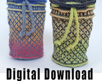 Star Motes Drawstring Bag Knitting Pattern - PDF