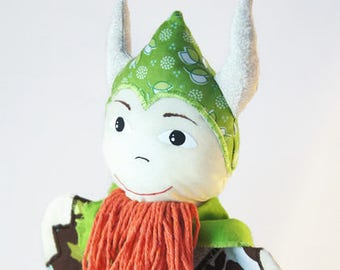 Viking stuffed toy, hand puppet viking, gift for boy, handmade toy for boys, viking doll for boys