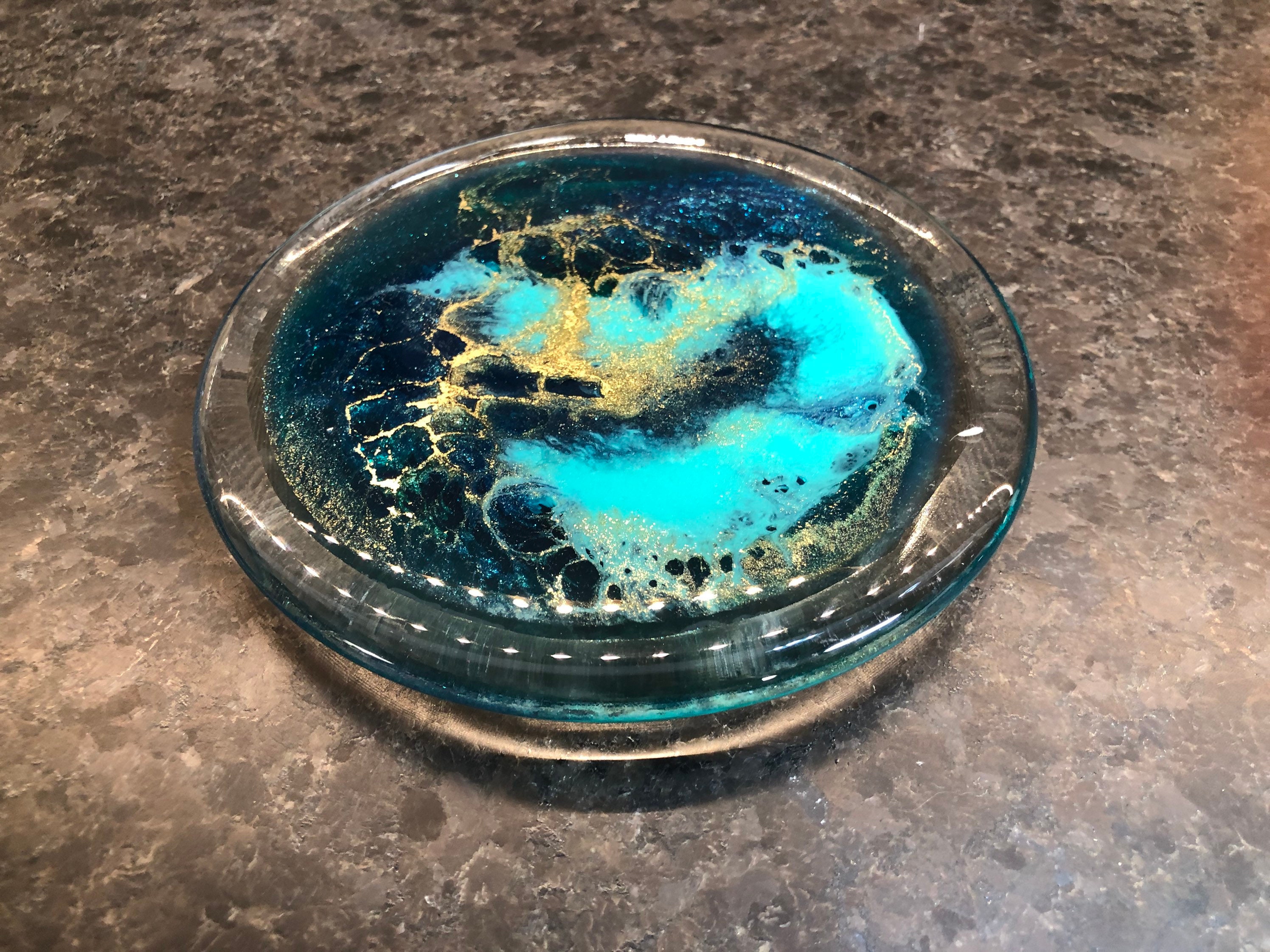 Ring Dish/ Jewellery Dish/ Soap Dish with Resin Art Etsy