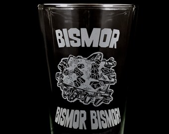 FAN ART BISMOR Engraved Beer Glass - Dishwasher Safe Pint Meme