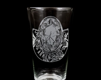 FAN ART DRG Arkenstout Logo Engraved Beer Glass - Dishwasher Safe Pint