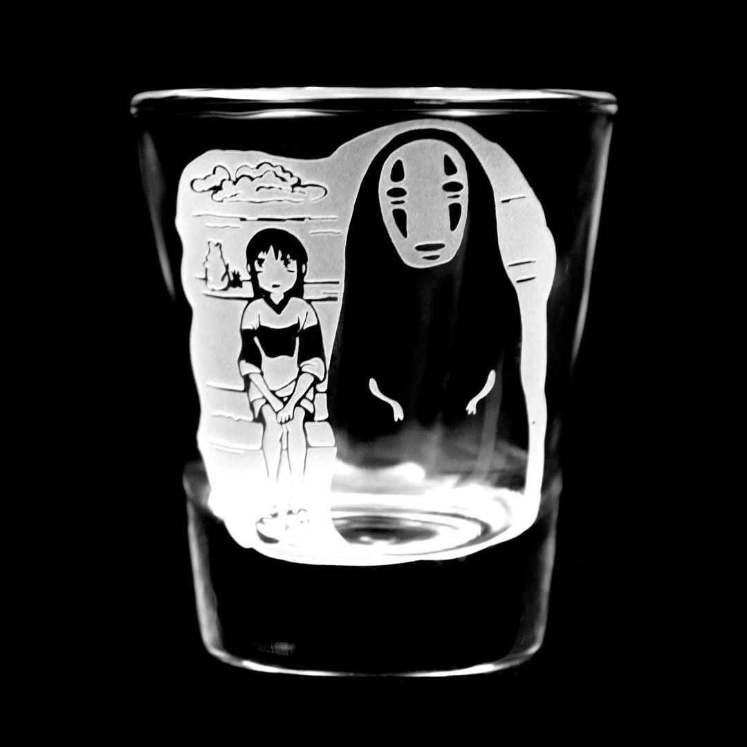 Fan Art No Face & Chihiro Engraved Shot Glass Spirited Away Gift Etsy