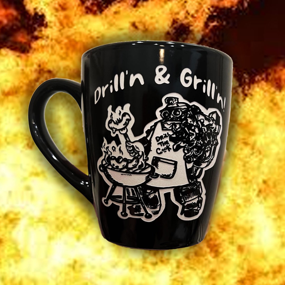 FAN ART Drill'n and Grill'n Meme Black DRG Driller Funny Ceramic Mug Etsy