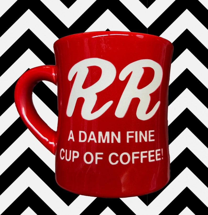 FAN ART RR Diner Mug Inspired Design Custom Etched Mug Ceramic Red Coffee Tea Cup Twin Peaks Damn Fine Cup of Coffee image 1