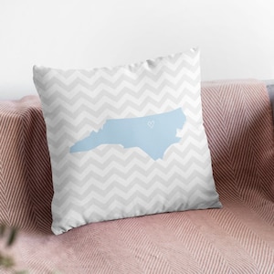University of North Carolina - Chapel Hill - Blue and White - Spun Polyester Square Pillow Case