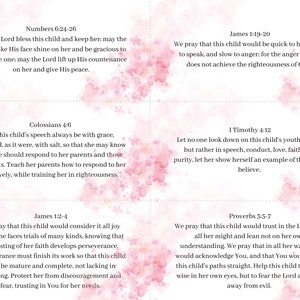 Bênçãos da menina aquarela rosa - orações do versículo bíblico - atividade para chá de bebê - download instantâneo para impressão