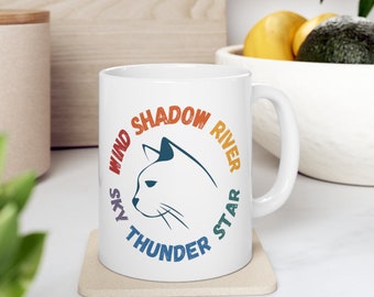 Cat Mug Warriors All Clans Mug Warrior Cats Mug Bookish Mug Firestar Mug Reader Gift Bookish Gift Coffee Tea Mushroom Mug Youth Book