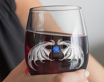 Azriel Blue Siphon Bat Boys Wine Glass Night Court Acotar Gifts Acotar Merch Acotar Wine Glass Night Court Wine Glass Stemless Wine Glass
